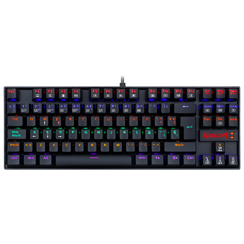 TECLADO REDRAGON KUMARA 2 K552 RAINBOW NEGRO