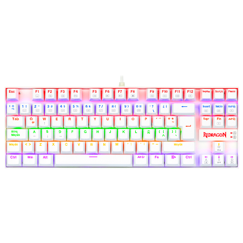 TECLADO REDRAGON KUMARA 2 K552 RAINBOW BLANCO