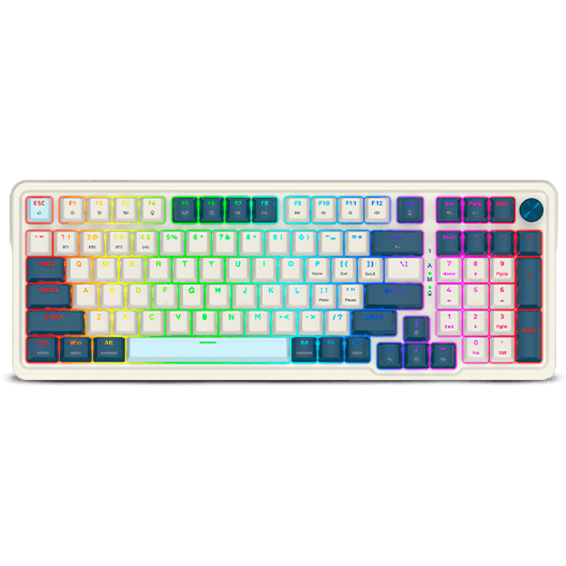 TECLADO REDRAGON EISA PRO K686 BLANCO - AZUL