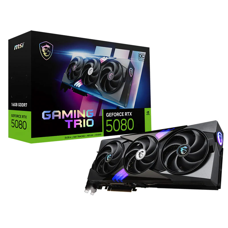 PLACA DE VIDEO MSI GEFORCE RTX 5080 GAMING TRIO OC 16GB