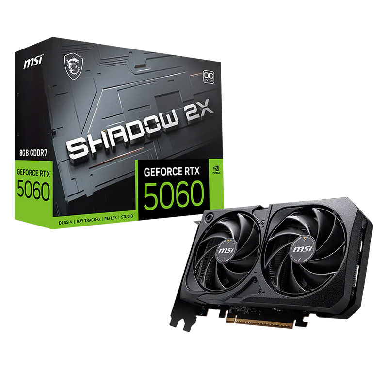 Placa de Video MSI GeForce RTX 5060 Shadow 2X OC 8GB