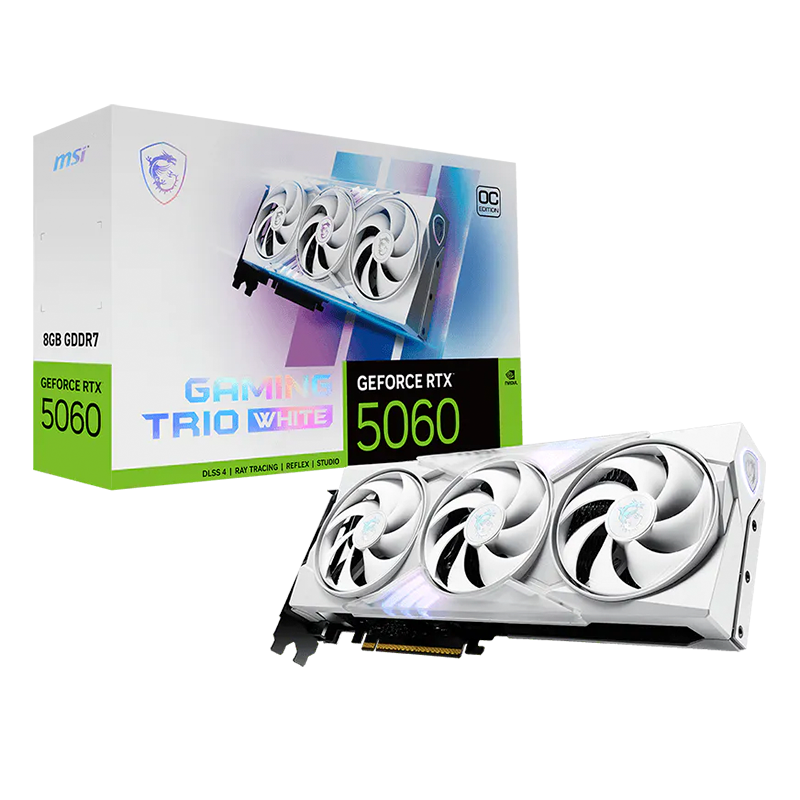 PLACA DE VIDEO MSI GEFORCE RTX 5060 GAMING TRIO OC WHITE 8GB