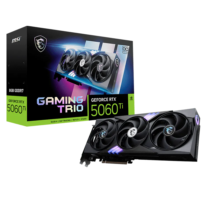 PLACA DE VIDEO MSI GEFORCE RTX 5060 TI GAMING TRIO OC 8GB