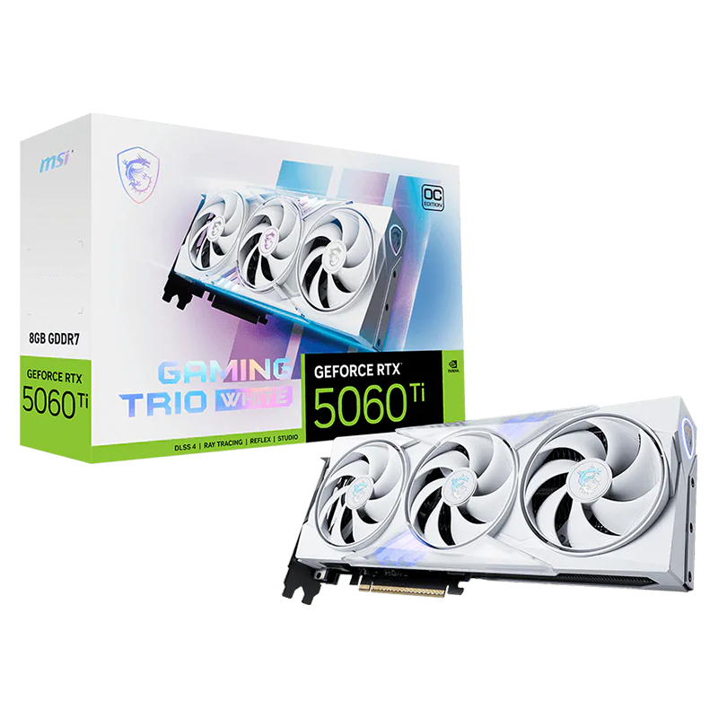 Placa de Video MSI GeForce RTX 5060 Ti Gaming Trio OC White 8GB