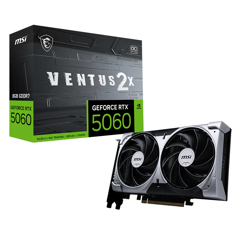 Placa de Video MSI GeForce RTX 5060 Ventus 2X OC 8GB