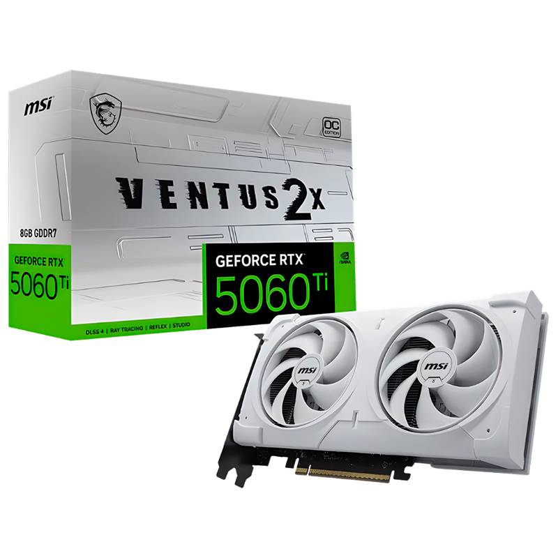 Placa de Video MSI GeForce RTX 5060 Ti Ventus 2X OC White 8GB