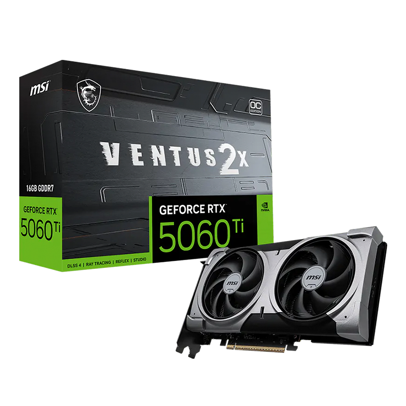 PLACA DE VIDEO MSI GEFORCE RTX 5060 TI VENTUS 2X OC 16GB