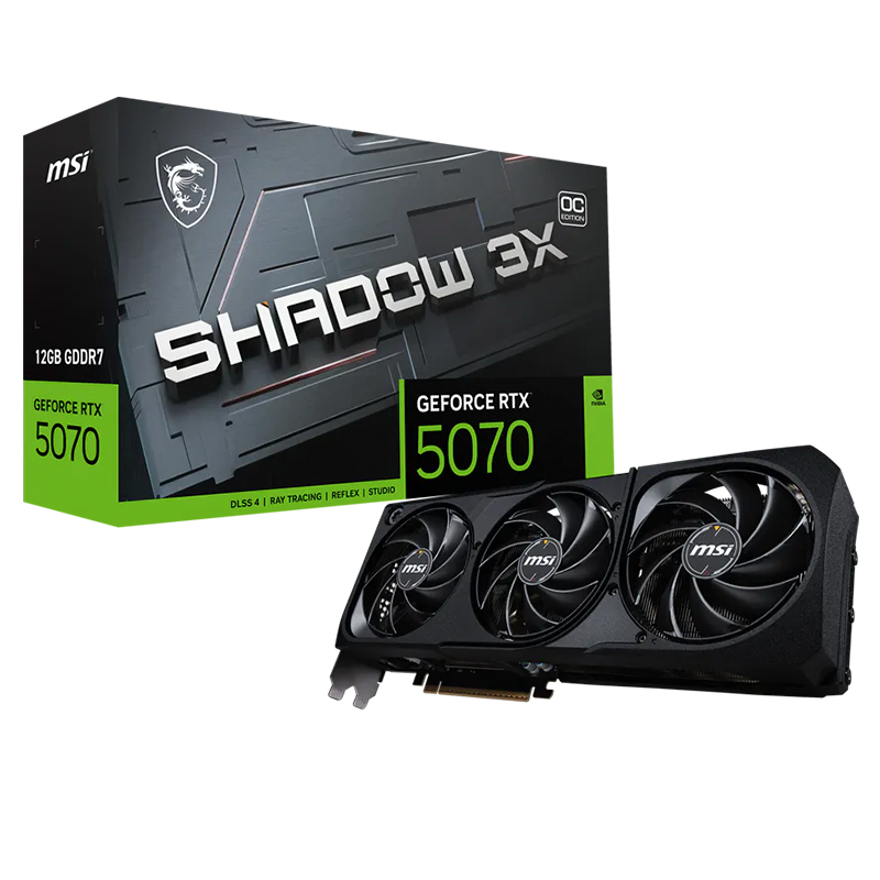Placa de Video MSI GeForce RTX 5070 Shadow 3X OC 12GB