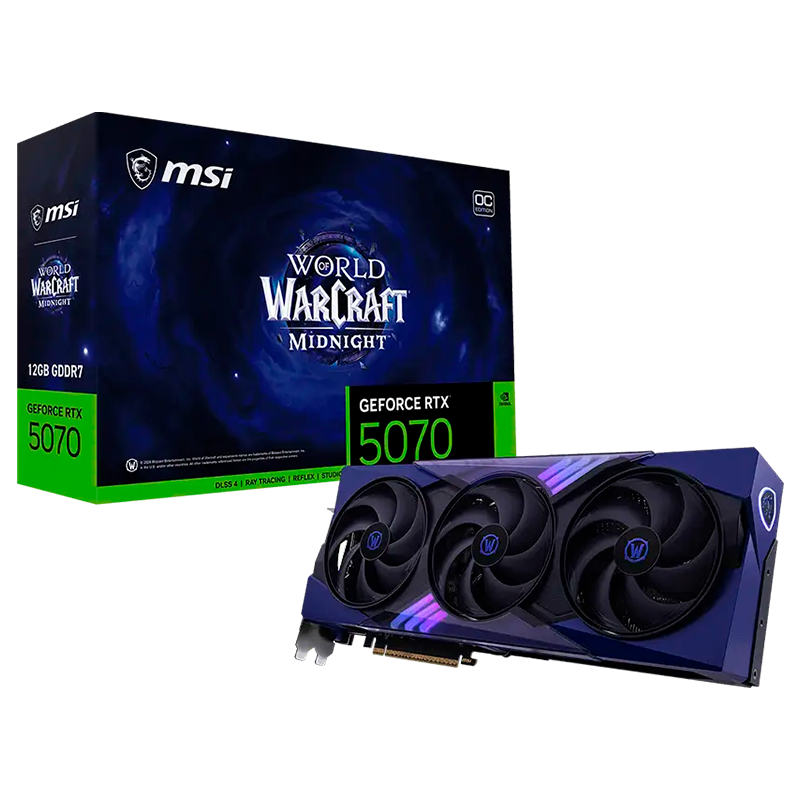 Placa de Video MSI GeForce RTX 5070 World Of Warcraft Void 12GB