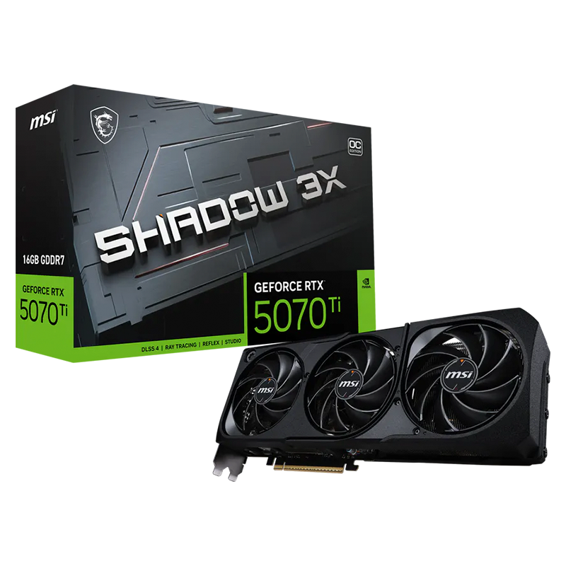 PLACA DE VIDEO MSI GEFORCE RTX 5070 TI SHADOW 3X OC 16GB