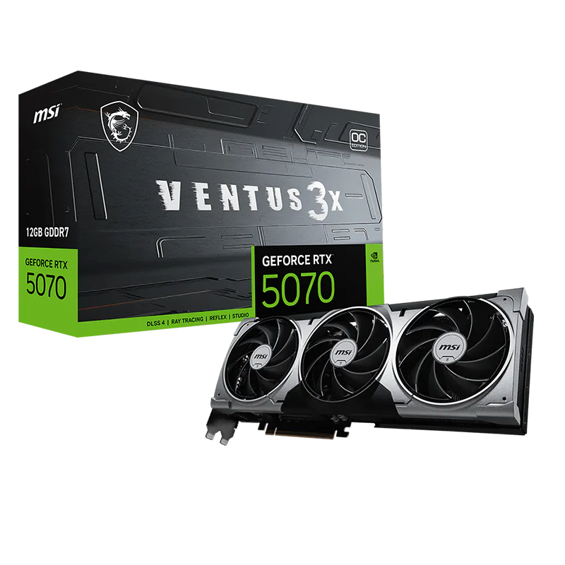 Placa de Video MSI GeForce RTX 5070 Ventus 3X OC 12GB