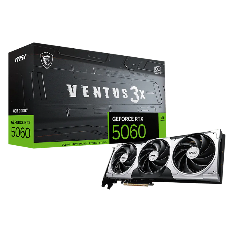 Placa de Video MSI GeForce RTX 5060 Ventus 3X OC 8GB