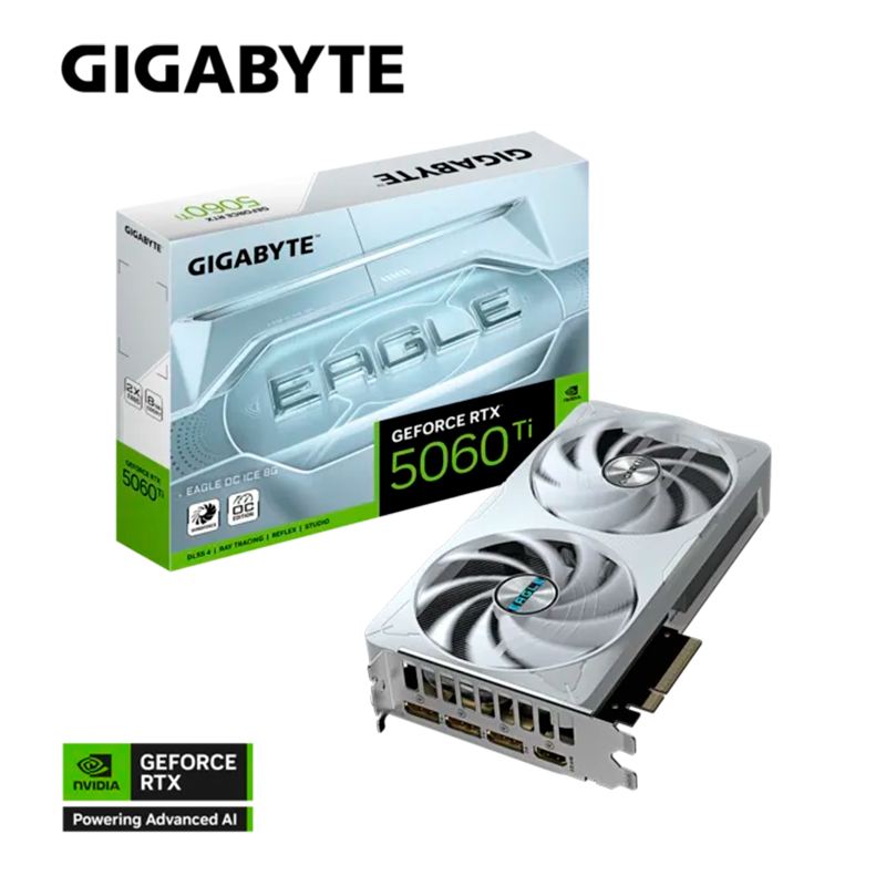 PLACA DE VIDEO GIGABYTE GEFORCE RTX 5060 TI EAGLE OC ICE 8GB