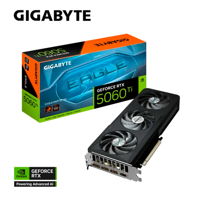Placa de Video GIGABYTE GeForce RTX 5060 Ti Eagle Max OC 8GB