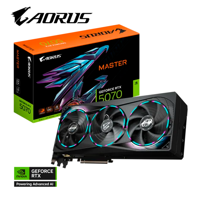 PLACA DE VIDEO GIGABYTE GEFORCE RTX 5070 AORUS MASTER 12GB