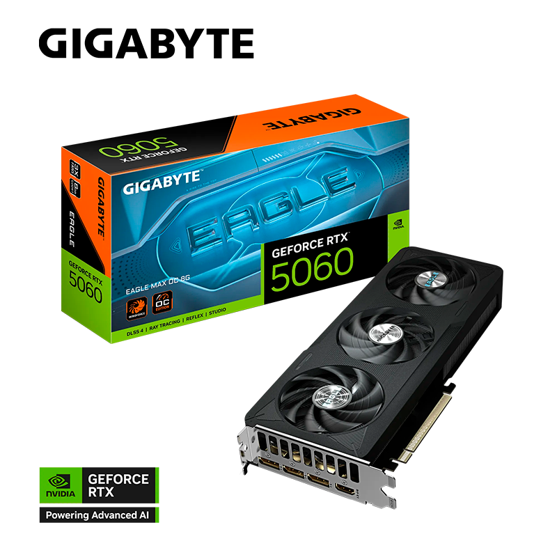 Placa de Video GIGABYTE GeForce RTX 5060 Eagle MAX OC 8GB