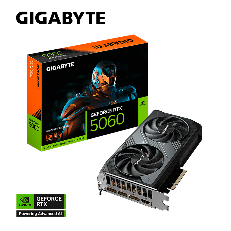 PLACA DE VIDEO GIGABYTE GEFORCE RTX 5060 WINDFORCE OC 8GB