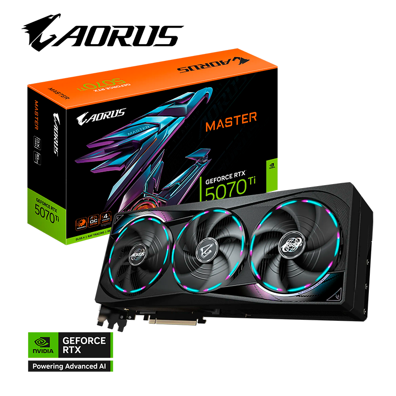 PLACA DE VIDEO GIGABYTE GEFORCE RTX 5070 TI AORUS MASTER 16GB