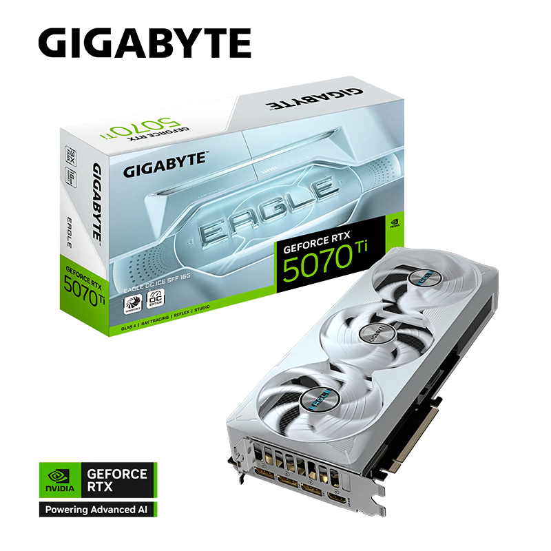 PLACA DE VIDEO GIGABYTE GEFORCE RTX 5070 TI EAGLE OC ICE 16GB