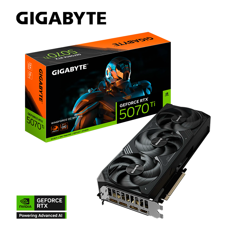 PLACA DE VIDEO GIGABYTE GEFORCE RTX 5070 TI WINDFORCE OC 16GB