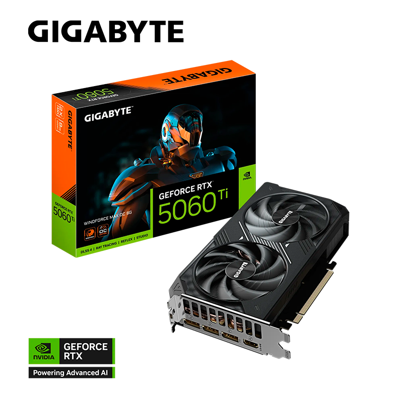 PLACA DE VIDEO GIGABYTE GEFORCE RTX 5060 TI WINDFORCE MAX OC 8GB