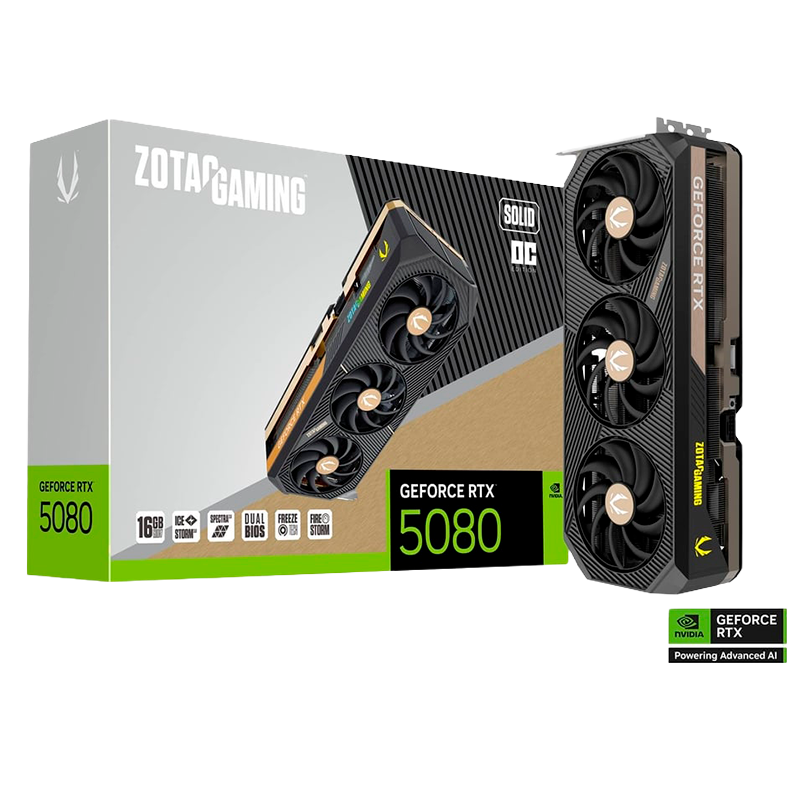 PLACA DE VIDEO ZOTAC GEFORCE RTX 5080 SOLID OC 16GB