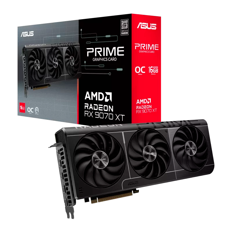 Placa de Video ASUS PRIME Radeon RX 9070 XT OC 16GB