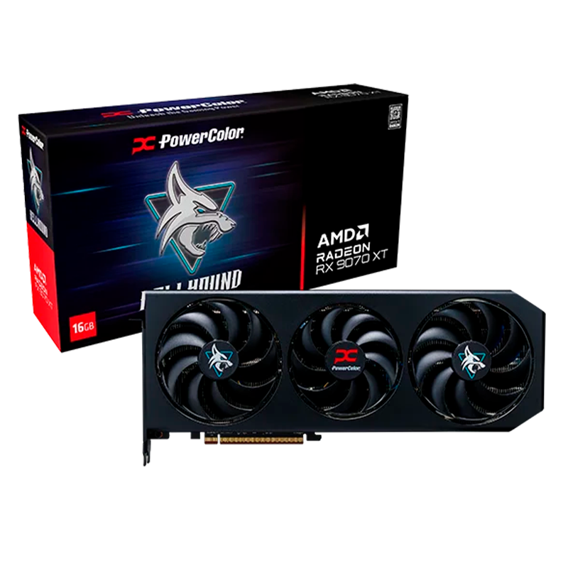 PLACA DE VIDEO POWERCOLOR RADEON RX RX 9070 XT HELLHOUND 16GB