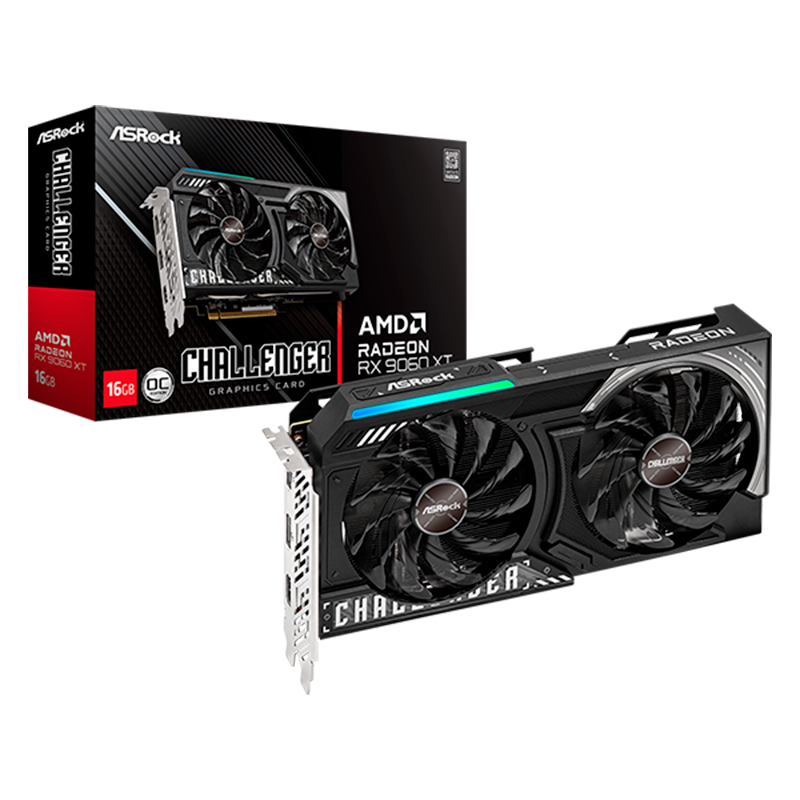 Placa de Video ASRock Radeon RX 9060 XT Challenger OC 16GB