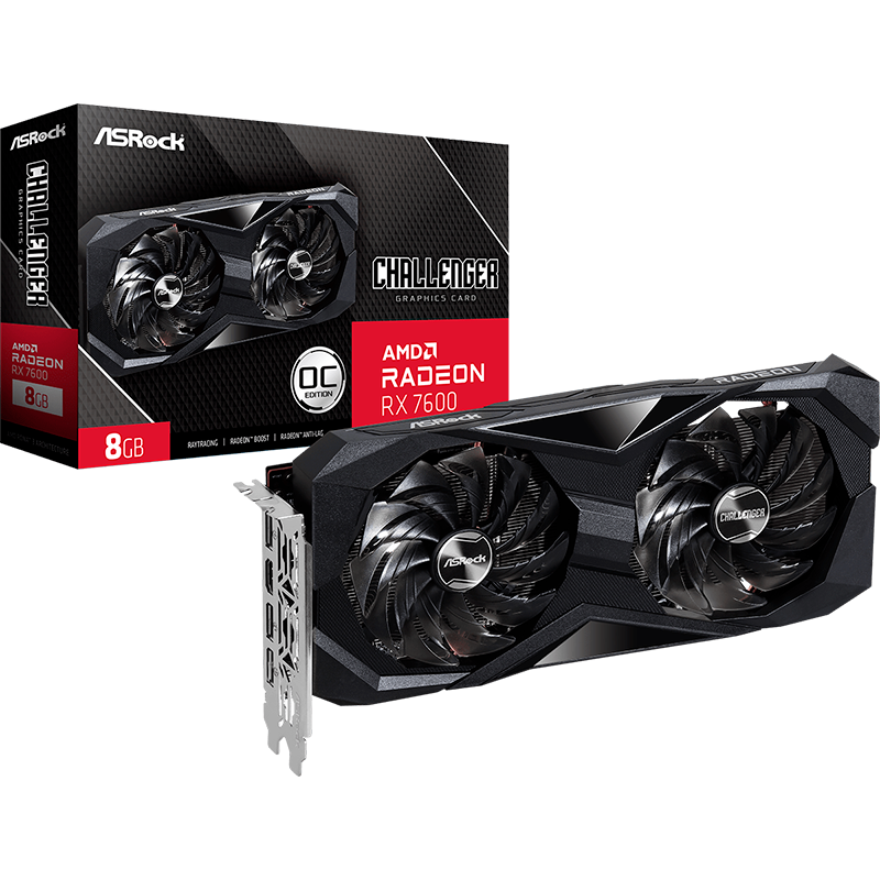 PLACA DE VIDEO ASROCK RADEON RX 7600 CHALLENGER OC 8GB