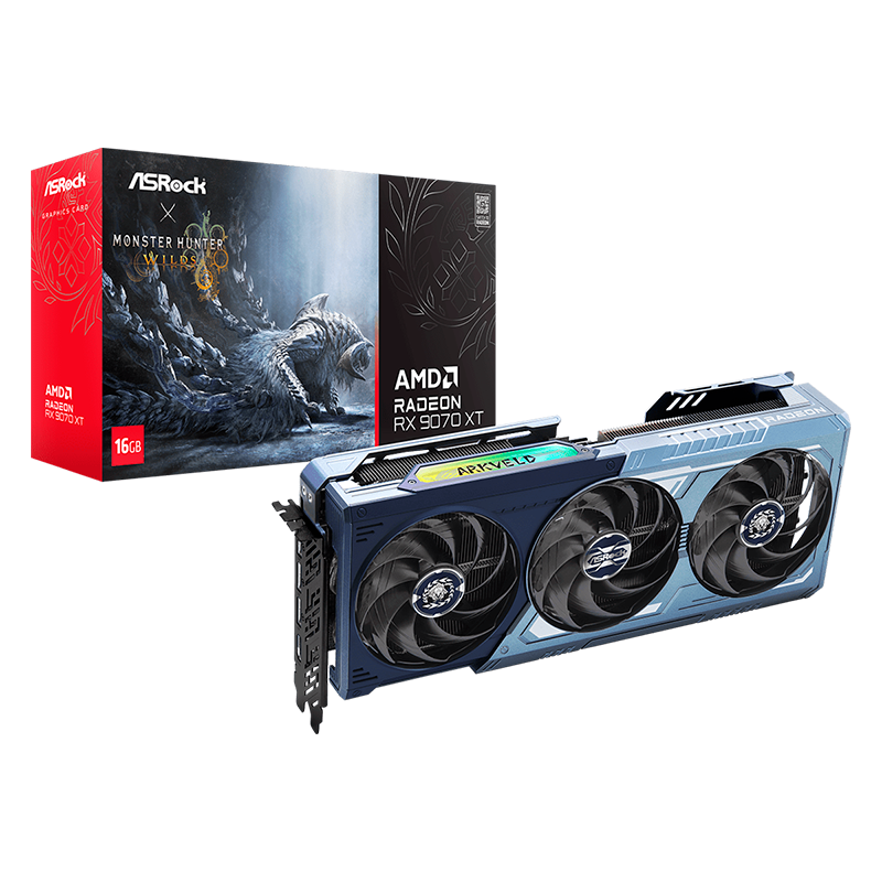 PLACA DE VIDEO ASROCK RADEON RX 9070 XT MONSTER HUNTER 16GB