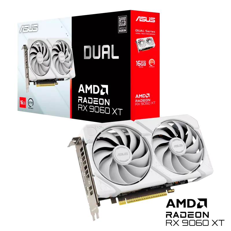 Placa de Video ASUS Radeon RX 9060 XT Dual OC White 16GB
