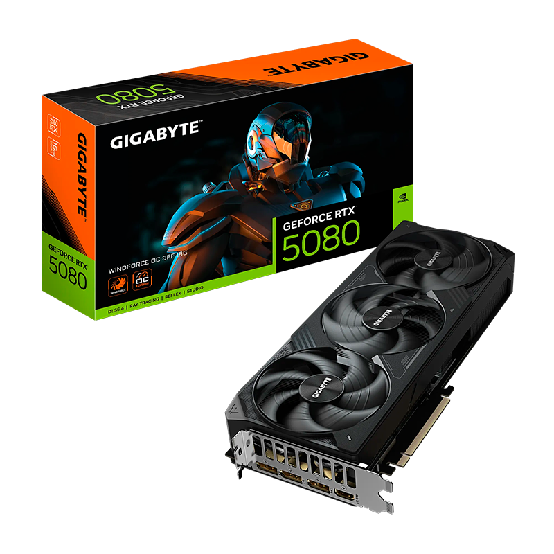 PLACA DE VIDEO GIGABYTE GEFORCE RTX 5080 WINDFORCE OC 16GB
