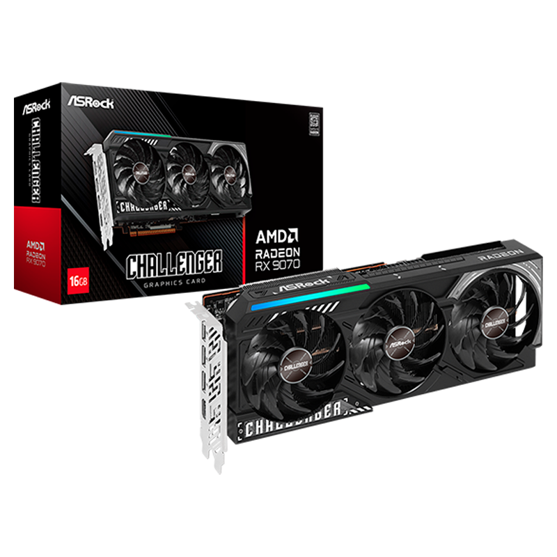 PLACA DE VIDEO ASROCK RADEON RX 9070 CHALLENGER 16GB
