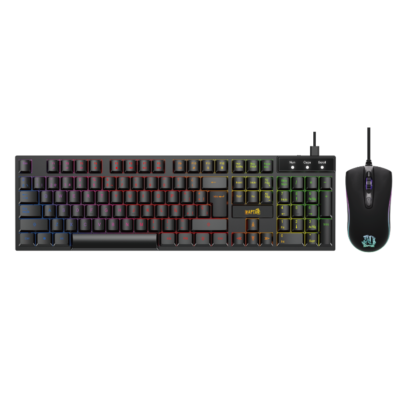 COMBO GAMER RAPTOR TECLADO MEMBRANA + MOUSE 4 BOTONES (5309)