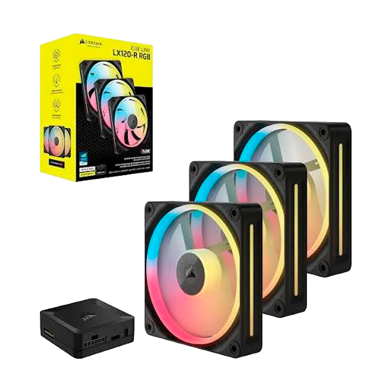 FAN COOLER CORSAIR LX120-R REVERSE ICUE LINK RGB 120MM BLACK PACK X3