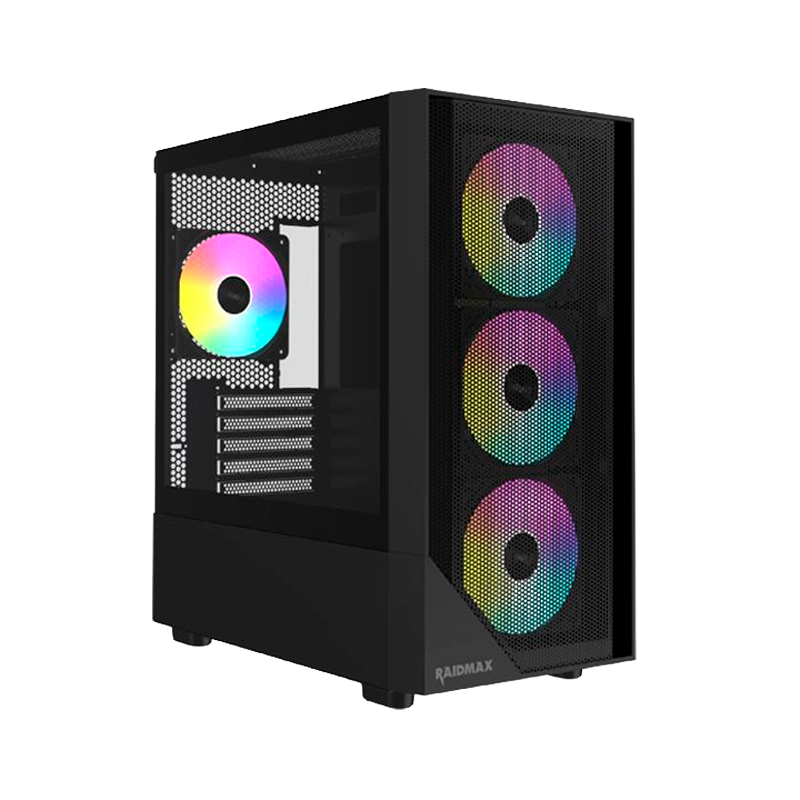 GABINETE RAIDMAX MESHIAN X609M BLACK MICRO ATX TG ARGB