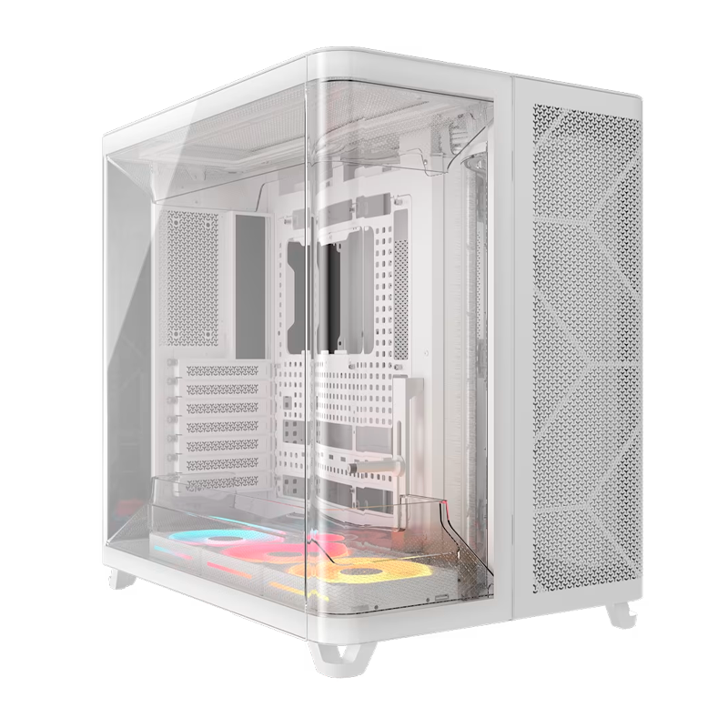 GABINETE CORSAIR 5400 AIR LX-R X3 FANS ARGB TRIPLE CAMARA WHITE