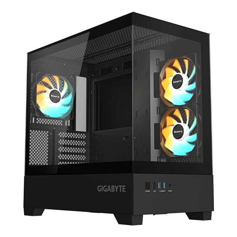 GABINETE GIGABYTE C201 BLACK PANORAMIC M-ATX