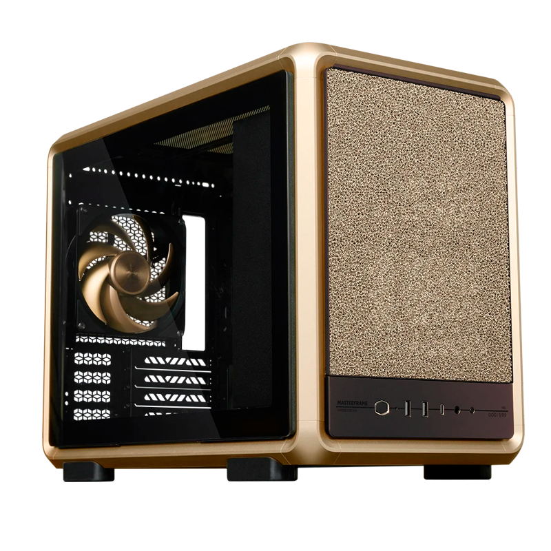 GABINETE COOLER MASTER MASTERFRAME 400 MESH X1 FAN ARGB GOLD