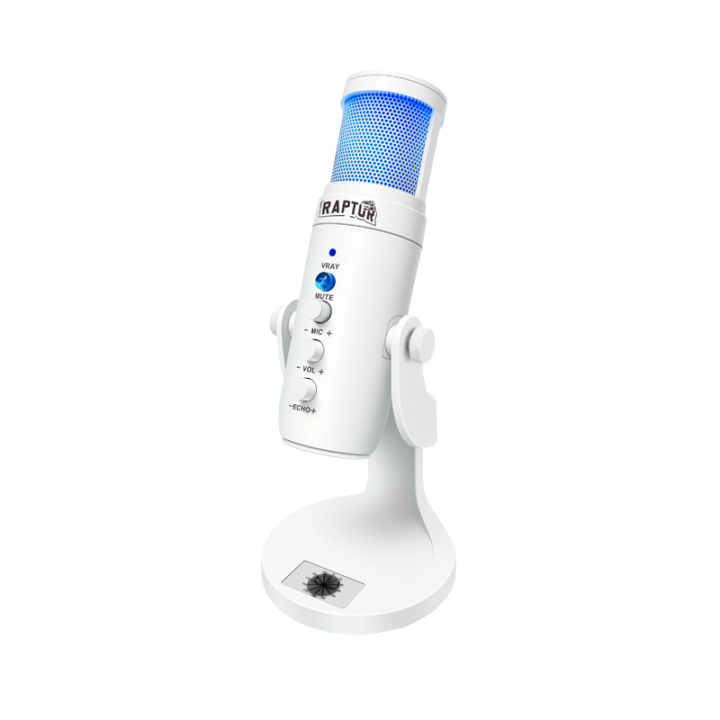 MICROFONO RAPTOR VOX PRO RGB USB P/STREAMING WHITE