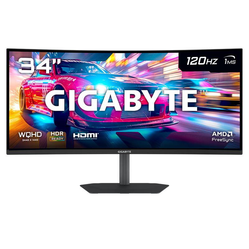 MONITOR GAMER GIGABYTE 34" 120HZ 1440P WQHD VA 1MS HDR 10 GS34WQCA