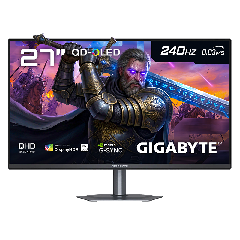 MONITOR GAMER GIGABYTE 27" 240HZ 1440P QD-OLED 0.03MS HDR 10 GO27Q24A