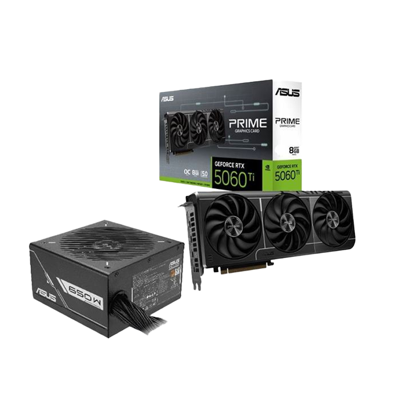 COMBO ASUS PRIME GEFORCE RTX 5060 TI OC 8GB + PRIME 650W 80+ BRONZE BLACK