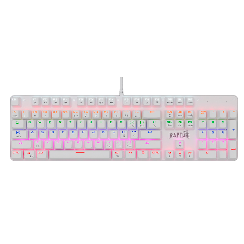 TECLADO RAPTOR FIRECLAW M104 MECANICO RETROILUMINADO SWITCH RED OUTEMU WHITE