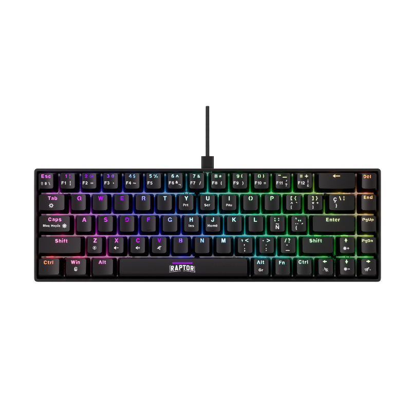 TECLADO RAPTOR FIRECLAW M68 MECANICO RETROILUMINADO SWITCH RED OUTEMU