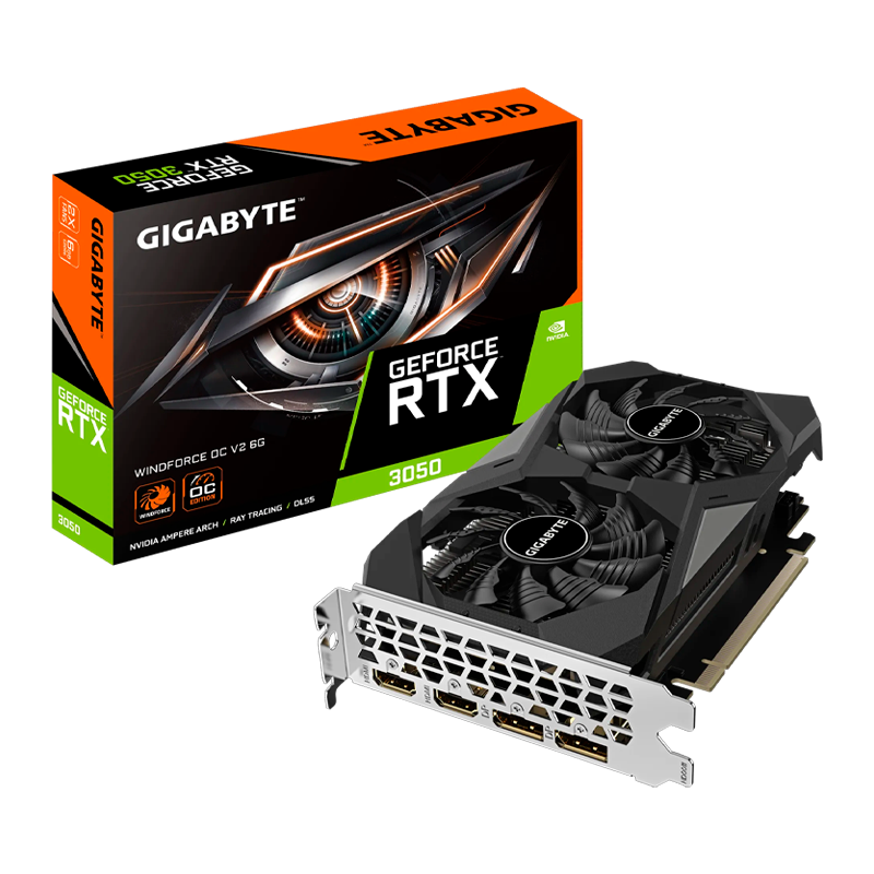 PLACA DE VIDEO GIGABYTE GEFORCE RTX 3050 WINDFORCE OC V2 6GB