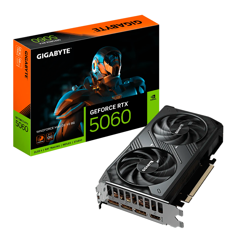 PLACA DE VIDEO GIGABYTE GEFORCE RTX 5060 WINDFORCE MAX OC V2 8GB