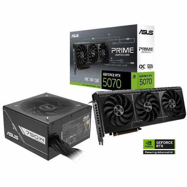 COMBO ASUS PRIME GEFORCE RTX 5070 OC 12GB + PRIME 750W 80+ BRONZE BLACK