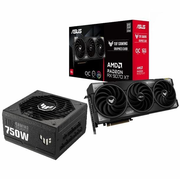 Combo ASUS TUF Radeon RX 9070 XT Gaming OC 16GB + TUF 750W 80+ Gold